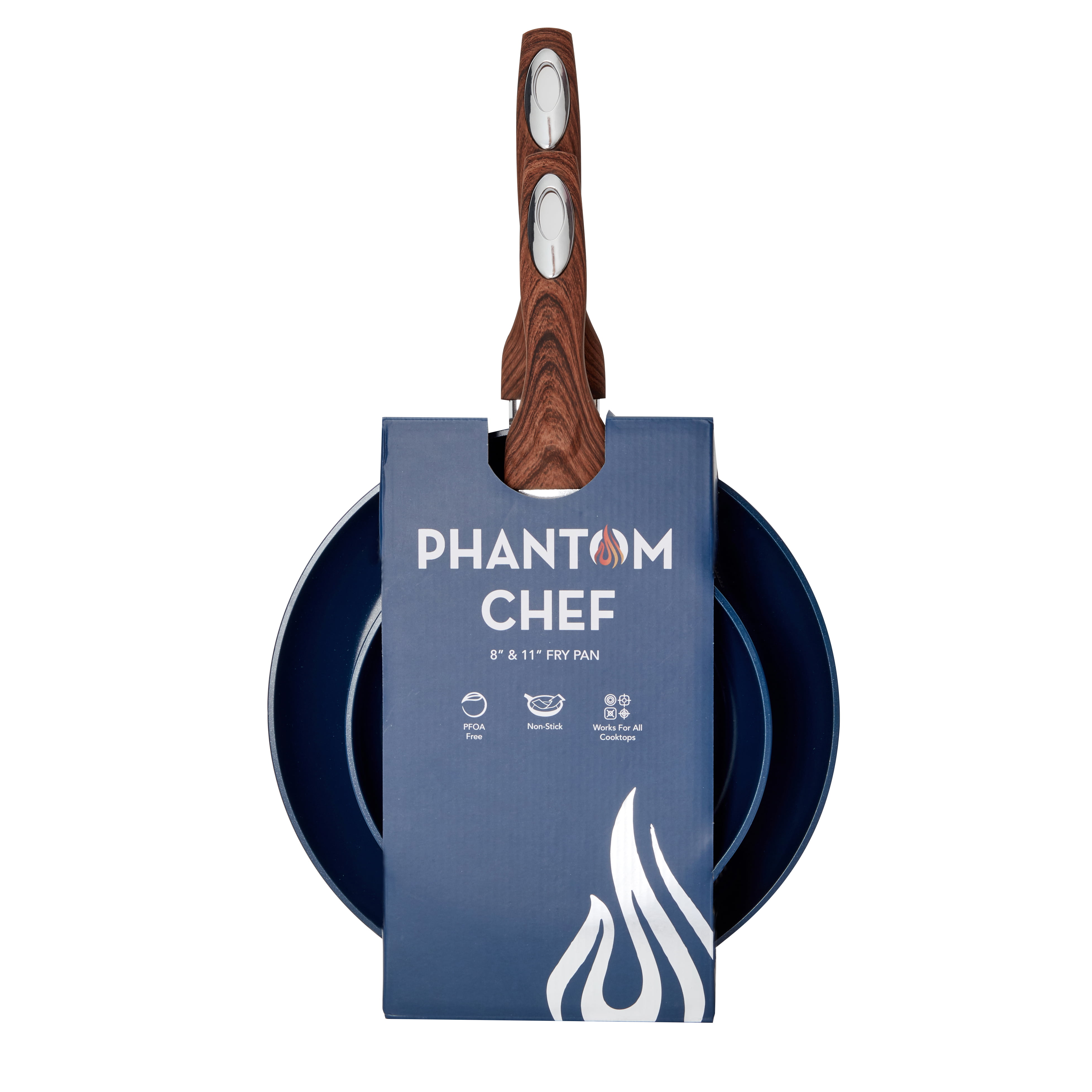 Phantom Chef 8” & 11 Frying Pan Set | Pure Aluminum Nonstick Frying Pan  Set With Easy Clean Ceramic Coating | Soft Touch Stay Cool Handle | PTFE  PFOA