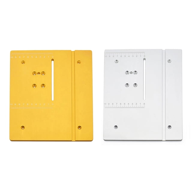 Aluminum Alloy DIY Mini Table Saw Workbench Surface with Engraving Ruler - T60 Yellow/Silver Optional Panel (245x200x6mm)