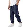 thumbnail image 2 of Pants for Boys Comfortable Stylish Casual Autumn Linen Blend Long Elastic Waist Trousers, 2 of 7