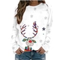 thumbnail image 2 of Wancir Womens Christmas Sweatshirt Funny Reindeer Snowman Crewneck Xmas Holiday Long Sleeves Pullover Tops, 2 of 4