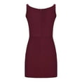 thumbnail image 4 of ATOYSOY Women's Retro Solid Color Mini Slim Straight Dress V Neck Sleeveless Trendy Elegant Casual Irregular Hem Beach Sundress Workout Dress for Girls Red S, 4 of 8
