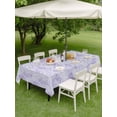 thumbnail image 5 of 60x120 Inch Outdoor Tablecloth with Umbrella Hole Zipper Rectangle Light Purple Flowers Rectangular Tablecloths Outside Waterproof Spring Vintage Flowers Rustic Plants Patio Table Cover for Picnic, 5 of 8