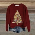 thumbnail image 2 of oqasdz Women Sweaters Christmas Fall Fashion Dressy Crew Neck Xmas Sweater Novelty Funny Pullover Top Party Holiday Casual Loose Fit, 2 of 4