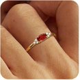 thumbnail image 1 of czcpp-Gold Birthstone Rings for Women Non Tarnish Trendy Stackable Gold Rings that Don't Tarnish Dainty Emerald Green Gemstone Cubic Zirconia Wedding Engagement Ring for her Birthday Gifts Jewelry, 1 of 4