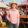 thumbnail image 5 of Shinyii Girls Tassel Cowgirl Shirt Long Sleeve Button Down Western Shirt, Pink, 5 of 5