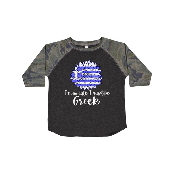 Inktastic I'm So Cute, I Must Be Greek Sunflower Greece Flag Boys or Girls Toddler T-Shirt