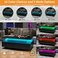 thumbnail image 5 of Craftian Lift Top LED Coffee Table, Modern Living Room Tables with 4 Spacious Drawers, Black, 5 of 9