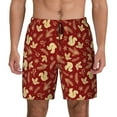 thumbnail image 2 of Picia Golden Squirrels Holiday pattern Mens Swim Trunks with Compression Liner Stretch Beach Shorts Quick Dry with Zipper Pockets No-Chafing Board Shorts-3X-Large, 2 of 9