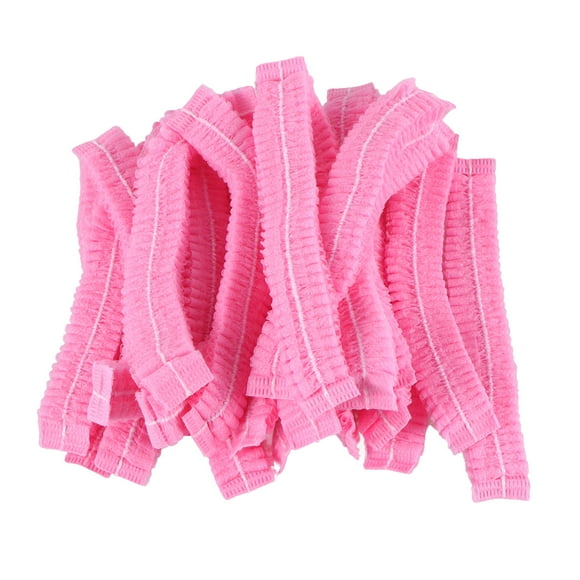 FELTECHELECTR 100 unidades de cofias desechables para el cabello, no tejidas, para uso médico, para hornear, maquillaje (rosa)