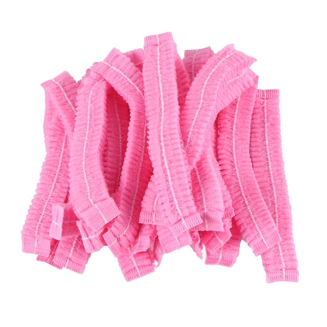 FELTECHELECTR 100 unidades de cofias desechables para el cabello, no tejidas, para uso médico, para hornear, maquillaje (rosa)