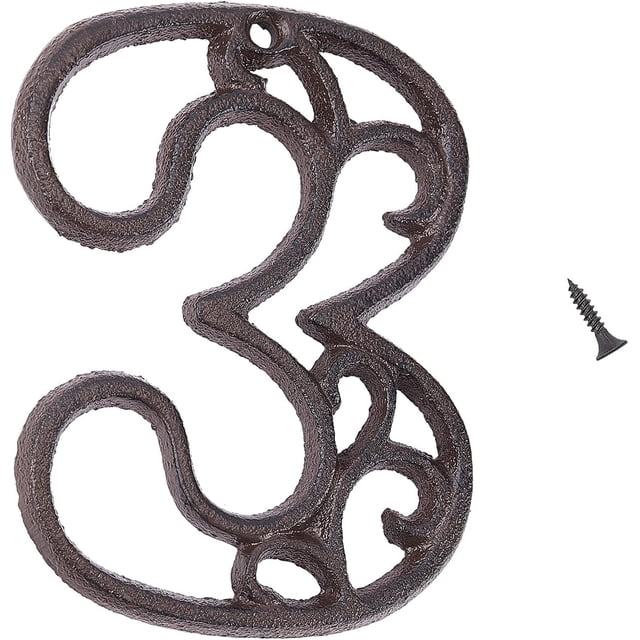 Dirección de casa de hierro con número de tornillo N.º 3 113x86x5,5 mm Agujero: 5 mm