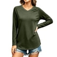 thumbnail image 5 of jjayotai Womens T Shirts Long Sleeve V Neck Basic Tee Curved Hem Tops Casual Loose Fitted Soft Fall Tops Outfits, 5 of 6