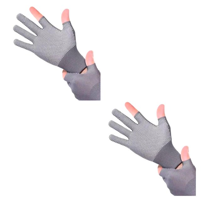 Eigraketly Guantes de fitness para barra de motocicleta, mitones sin dedos ultraligeros de verano, accesorio deportivo, a prueba de viento, para Gris 2 sin dedos 2piezas