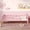 Pink, variant on Wood Full Size Platform Bed, Low Profile Bed with Guardrails and Slats Support, White