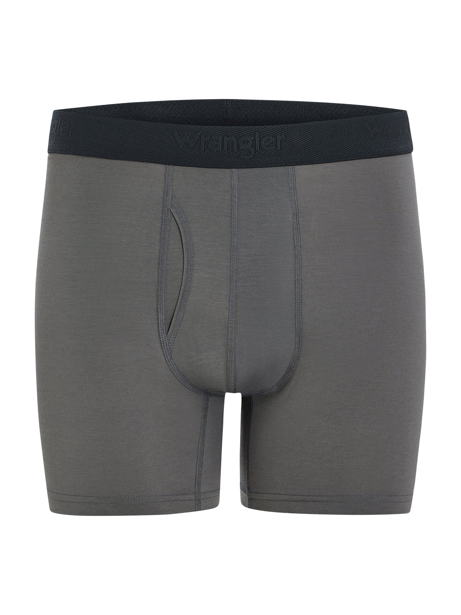 Wrangler Dry Flex 6" Wool Boxer Brief Men's Underwear, Large, Tibetan Red/Black/Charcoal, 3-Pack