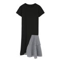 thumbnail image 3 of Robe Décontractée pour Femme, Nouvelle Grande Taille, Version Coréenne, T-shirt Long à Manches Courtes, Faux Deux Pièces, Robe Irrégulière, 3 of 7