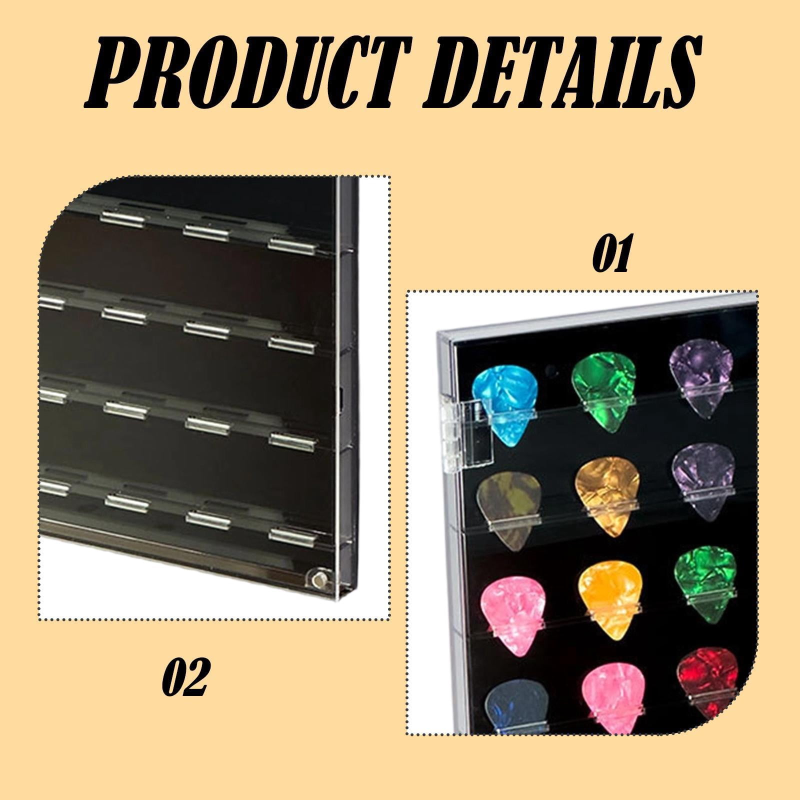 Acrylic Guitar Pick Holder Display Storage Box Transparent Slim Profile Dust Protection for Music Room Use