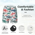 thumbnail image 5 of Lsque Mens Swim Trunks Colorful Shark Pattern - Bathing Suit Compression Liner - Beach Swim Shorts Swimwear - (S-3XL) - Stretch Quick Dry -X-Large, 5 of 9