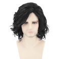 thumbnail image 1 of Peluca Topcosplay para hombre, pelo corto, rizado, negro, para cosplay, 1 of 5