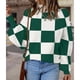 thumbnail image 4 of Suéter de Punto Acanalado de Larga con Cuello Alto y Corte Holgado para Mujer, Ideal para Otoño Verde L, 4 of 8