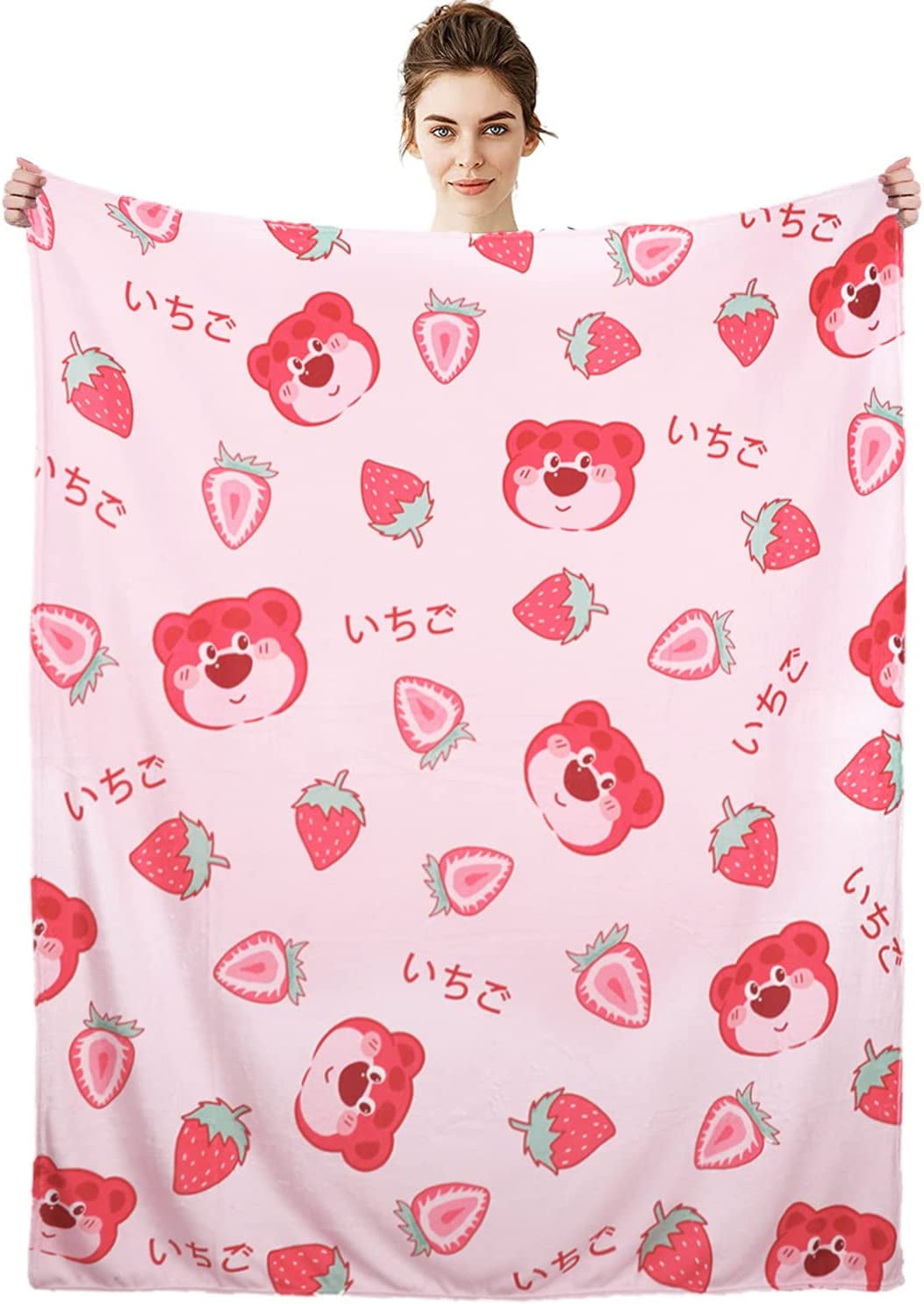 Strawberry Blanket 50"x60"Japanese Blanket Soft Cozy Strawberry and