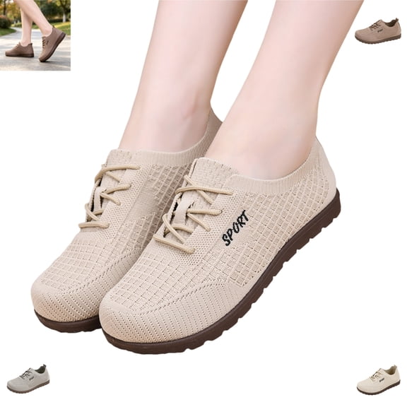 YOUYEDIAN Sneakers for Women Fashion Comfy Breathable Casual Lace-up Round Toe Sneakers Fashion Mesh Outdoor Non Slip Sport Shoes