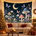 thumbnail image 6 of Green Frog Among Moonlit Mushrooms, Whimsical Fantasy for Nature Lovers, Enchanted Forest Decor, Housewarming Gift, Tapestry Wall Hanging for Bedroom and Living Room, 6 of 7