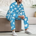 thumbnail image 5 of Salouo Cute Polar Bear Print Button-Front Long Sleeve Pajama Set for Men, Soft 2Pjs Men's Long Sleeve Sleepwear -Small, 5 of 7
