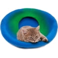 thumbnail image 3 of Woolygon - Wool Cat Cave Bed Handcrafted from 100% Merino Wool, Eco-Friendly Felt Cat Cave for Indoor Cats and Kittens (Emerald Indigo), 3 of 9