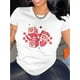 thumbnail image 1 of Camiseta Para Mujer De Verano Para Uso Diario, Viajes, DesplazamientosCreative Pink Heart Dice Pattern Printed Women'S Fashion Trendy Round Neck Short Sleeve, Simple Casual Sports T-Shirt, Comfortab, 1 of 7