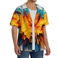 thumbnail image 2 of Goofa Colorful Paint Print Printed Men's Casual Short-sleeved Shirt,Lightweight Breathable Button-down,Summer Casual men's top,Versatile Fashion shirt-Large, 2 of 7