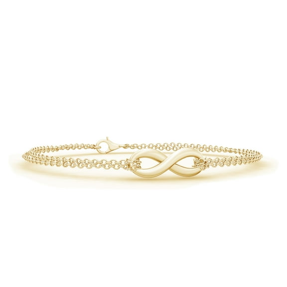 ANGARA Natural Infinity Knot Chain Bracelet in 14K Yellow Gold for Women | Birthday, Anniversary, Jewelry Gift for Women