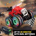 thumbnail image 4 of YCFUN RC Car for Kids, RC Monster Trucks for Boys with 360° Spins, Lights, Spray & 2 Batteries, RC Toy Gift for Boys Girls Ages 3-8 (Red), 4 of 7
