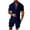 Navy, variant on TBWNWG Men's Suit Set with Solid Color Shirt and Shorts for Formal Business Attire and Wear,Size XL