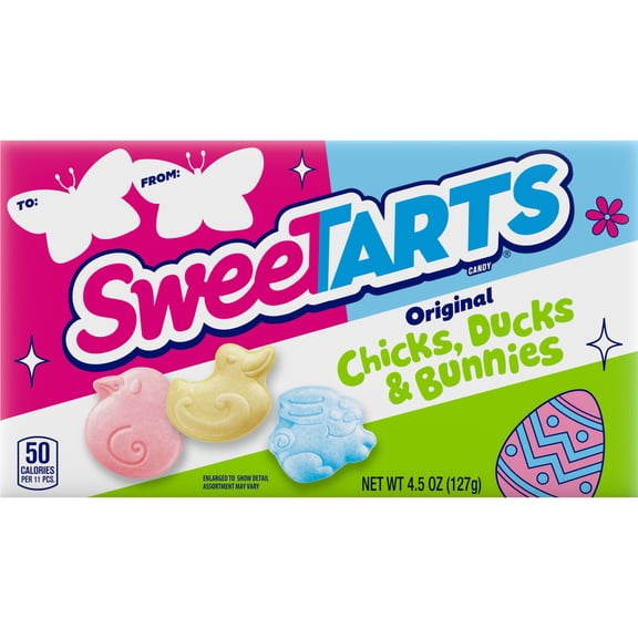 SweeTARTS Chicks, Ducks & Bunnies, Springtime Easter Candy, 4.5oz Theater Box
