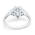 thumbnail image 3 of Art Deco Teardrop Pear Wedding Ring Round Cubic Zirconia 925 Sterling Silver Size 6, 3 of 5