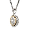 thumbnail image 5 of 925 Sterling Silver Spiga Wheat Necklace with Pendants Chain Shey Couture 14K Accent 18 Inch Antiqued Diamond 15 mm, 5 of 5