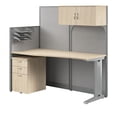 thumbnail image 1 of Office in an Hour Straight Cubicle Desk Set in Natural Elm - Engineered Wood, 1 of 5