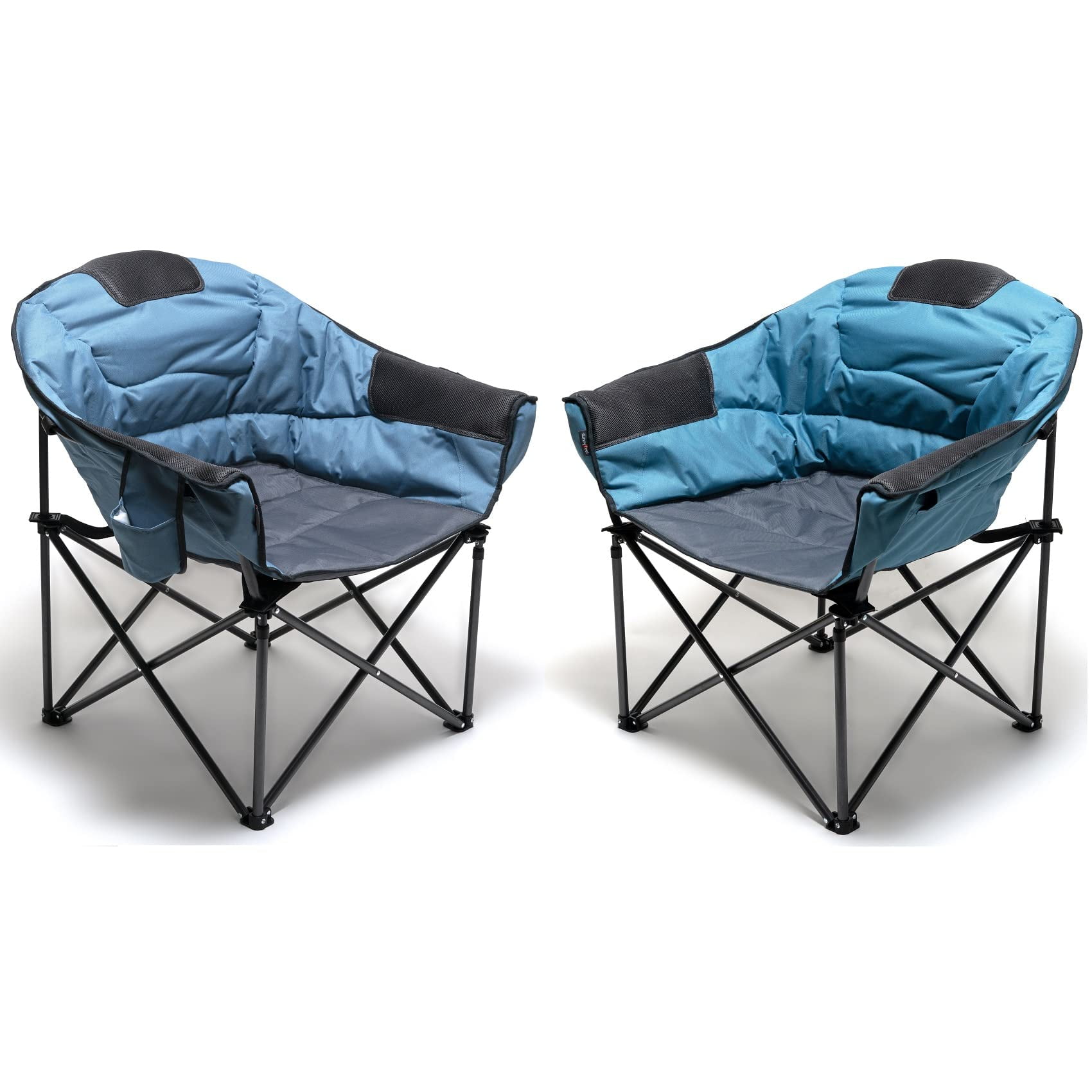 SunnyFeel 2Pcs Oversized Padded Moon Camping Chair for Adults (Blue