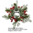 thumbnail image 3 of Cinvoph 9.8" Christmas Candle Rings Wreaths, Mini Wreath with Faux Berries, Artificial Wreaths Fits 3" Pillar Candles Candle Ring Holder for Winter Table Mantel Decor, Centerpiece for Tables, B, 3 of 8