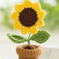 thumbnail image 4 of 3PCS Mini Crochet Sunflower Potted Plant,Knitting Crochet Flower Fake Sunflower for Bathroom Home Kitchen Rustic Table Centerpiece Shelf Decor, 4 of 4