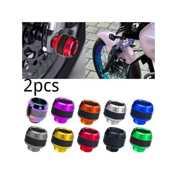 4Pcs Universal Motorcycle Wheel Protection Crash Pad Motorbike Crash Protectors Alloy Motocross Falling Front Fork Slider Cups,Black