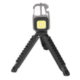 thumbnail image 5 of Linternas pequeñas COB, 3 modos de luz, recargable, multifuncional, luz de bolsillo portátil plateada y negra con trípode para acampar, 5 of 5