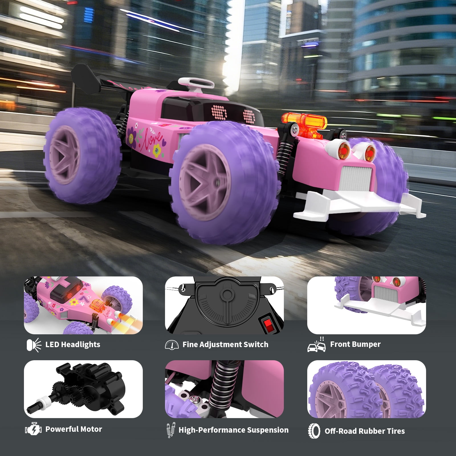 Gmdisc Remote Control Car, 1:18 High Speed RC Cars, 20+ km/h Toy for Boys & Girls Christmas Birthday Gifts for Kids