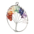 thumbnail image 2 of Colgante de árbol de la vida multicolor, colgante de árbol de la vida envuelto en piedra natural de colores, colgante de joyería de mayor durabilidad, 2 of 9