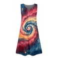 thumbnail image 4 of CCRFTGI 4th of July Dresses for Child Girls Size 8 Cute Tie Dye Mini Dress Patriotic Sleeveless V Neck Girls Clothes Summer Trendy Dress for Girls Blue 7-8 Years, 4 of 5