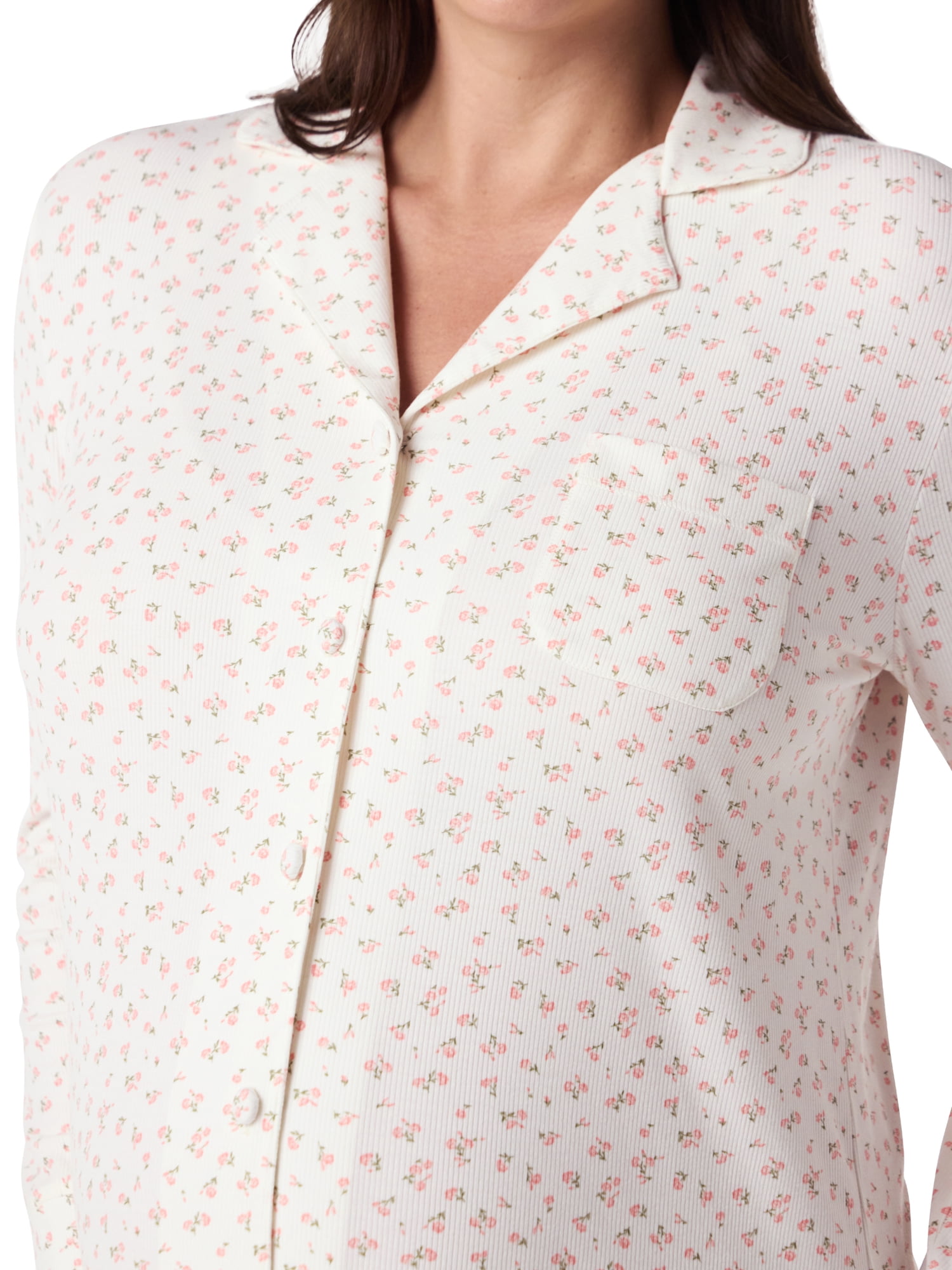 Ingrid & Isabel For Every Belly Women's Maternity Rib Button Down Sleepshirt, Sizes S-XXXL