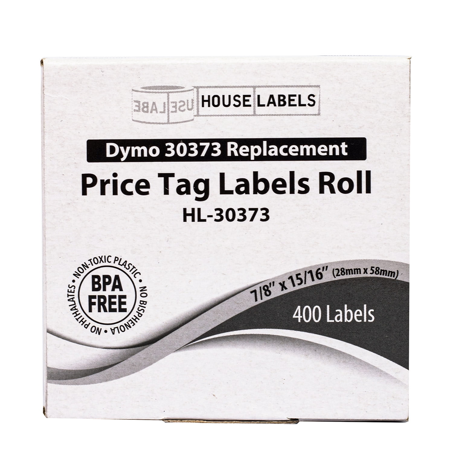 HOUSELABELS Compatible DYMO 30373 Retail Labels (7/8" x 15/16"), strong permanent adhesive, compatible with DYMO LW 450, 4XL, Rollo & Zebra Desktop Printers, 8 Rolls /3200 Labels