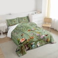 thumbnail image 3 of Feelyou 3D Hummingbird Teens Queen Comforter Set, Chinese Peony Blossoms Bedding Sets, Vintage Flower Floral Reversible Bedding Comforter Set, Lightweight Room Decor, 3-Piece, 3 of 8
