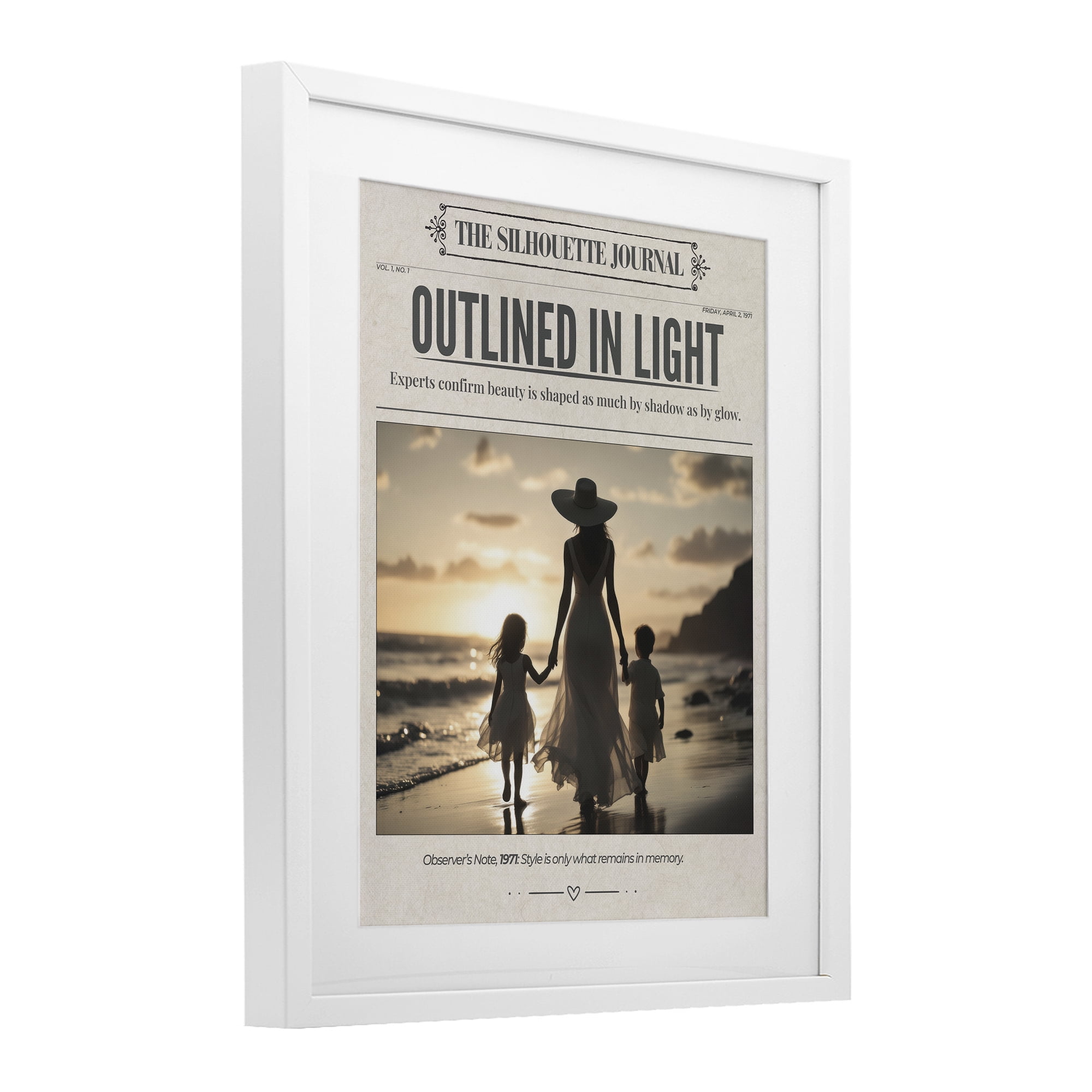 Stupell Industries Outlined In Light Newspaper White Framed Print Under Glass, design by A Barefoot Stylist